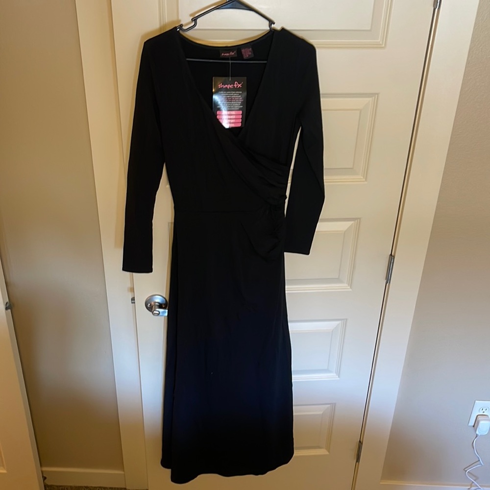 NWT Shape FX long Black dress, size m